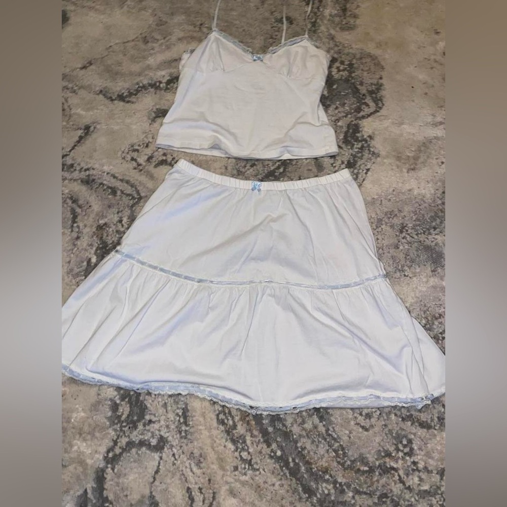 PINK Victoria's Secret Cream Skater Skirt
